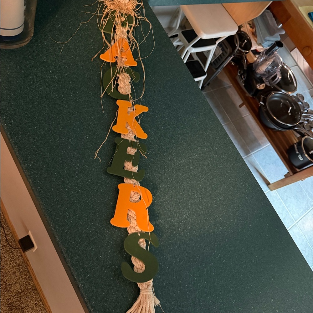 Green and Orange Packers Holiday Decoration
